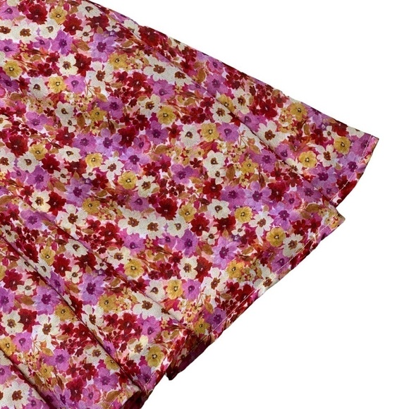 For Love & Lemons Red and Pink Floral Felicia Mini Dress US L - Picture 6 of 16